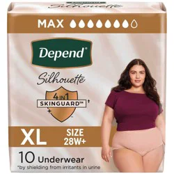 Depend Silhouette Underwear for Women - Maximum Absorbency - XL - Pink - 10ct