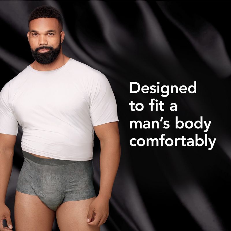 slide 4 of 8, Depend Real Fit Men's Disposable Incontinence Underwear - Small/Medium - Gray - 14ct, 14 ct
