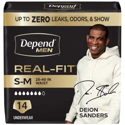 Depend Real Fit Men's Disposable Incontinence Underwear - Small/Medium - Gray - 14ct