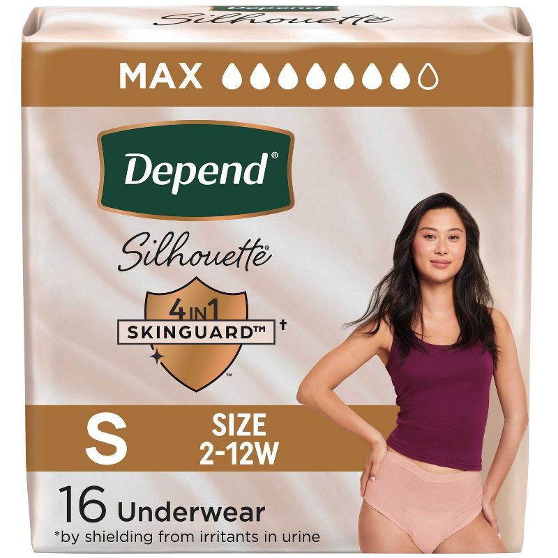 slide 1 of 9, Depend Silhouette Underwear for Women - Maximum Absorbency - S/M - Pink - 16ct, 16 ct