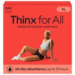 Thinx for All Women's Period Underwear - Super Absorbency - Black Briefs - X-Large