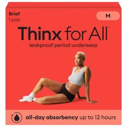 Thinx for All Women's Period Underwear - Super Absorbency - Black Briefs - Medium