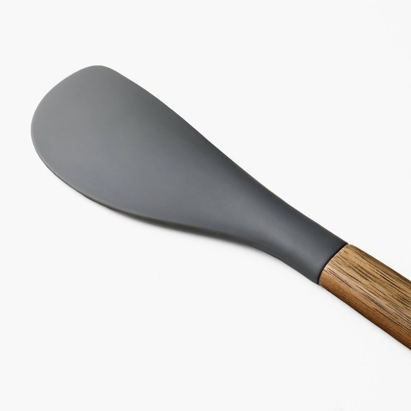 slide 3 of 3, Acacia Wood/Silicone Spatula Gray - Figmint™: Kitchen Cooking Utensils, Flexible, Hand Wash, 1 ct