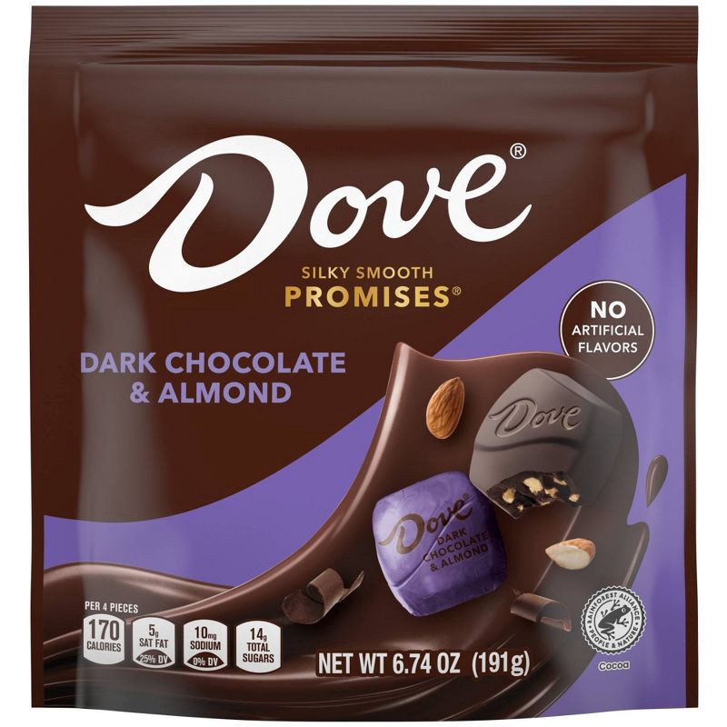 slide 1 of 8, Dove Chocolate Dove Promises Dark Chocolate & Almond Candy - 6.74oz, 6.74 oz