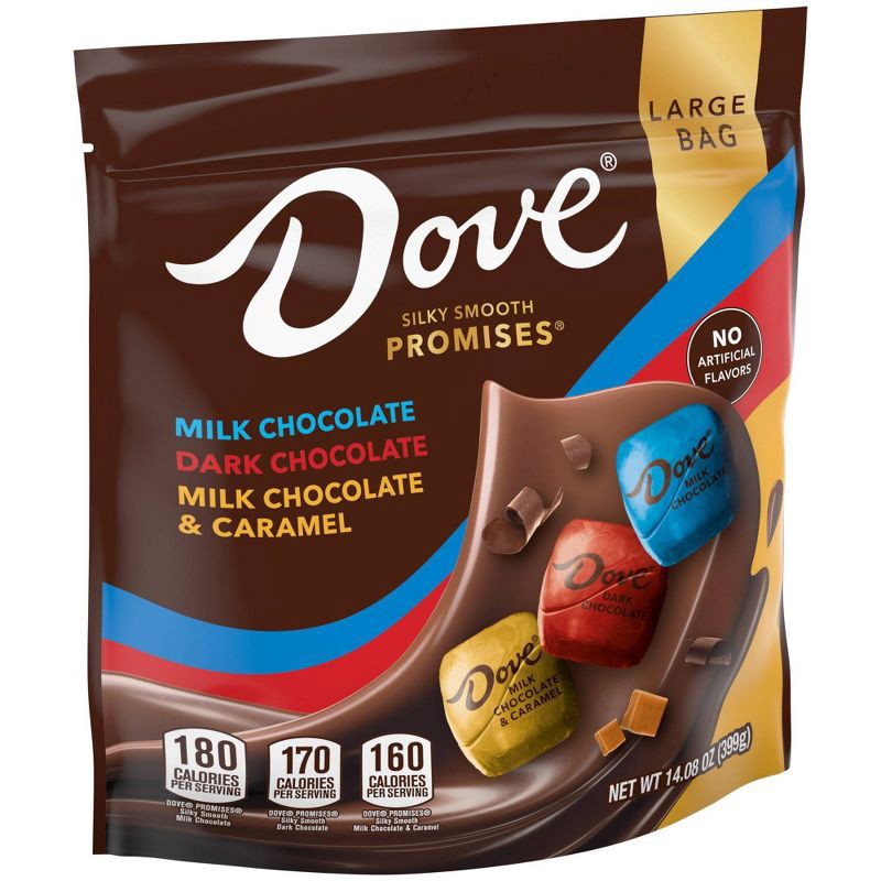 slide 9 of 11, Dove Chocolate Dove Milk Chocolate, Dark Chocolate, and Chocolate & Caramel Candy Variety Bag 14.08oz, 14.08 oz