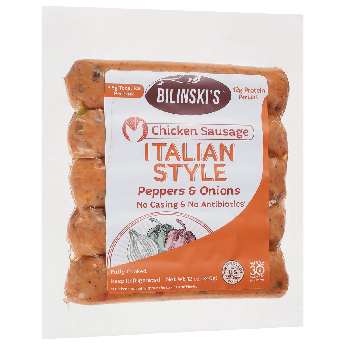slide 2 of 9, Bilinski's Italian Style Chicken Sausage 12 oz, 12 oz