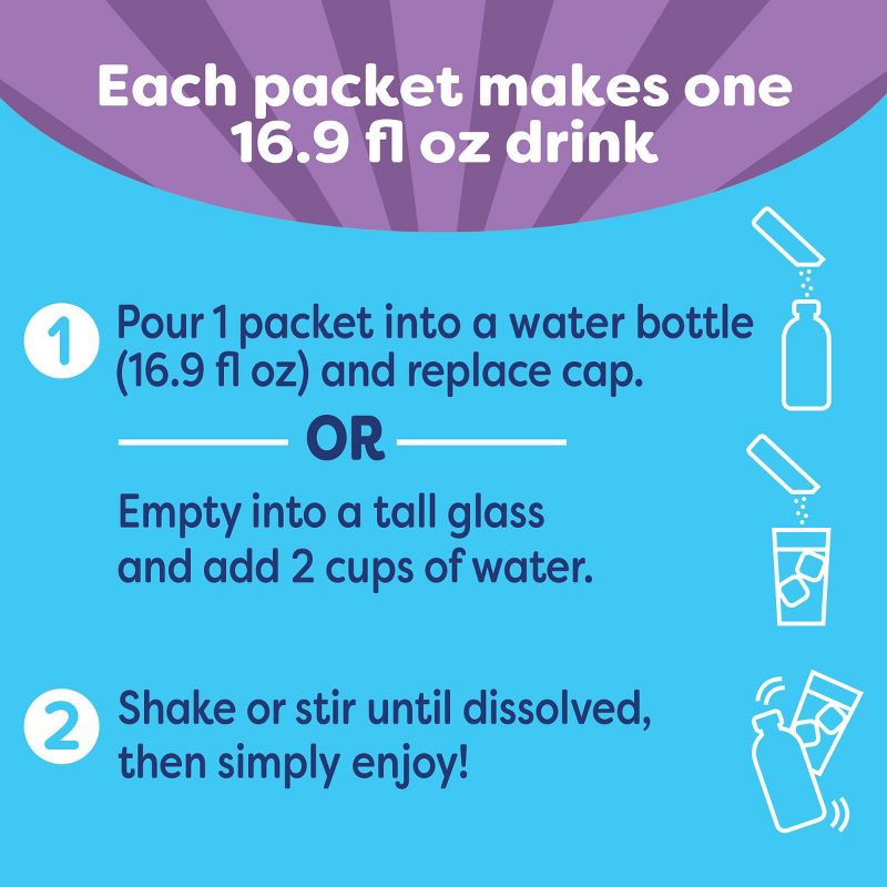 slide 4 of 9, Crystal Light Blueberry Pomegranate On the Go Immunity Drink Mix - 10ct, 10 ct