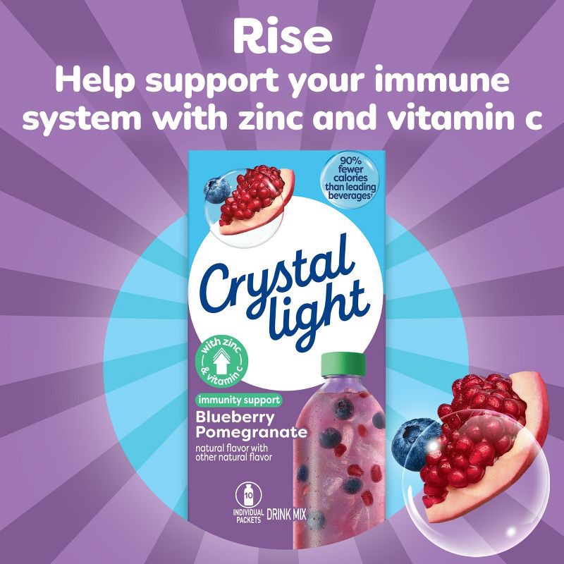 slide 8 of 9, Crystal Light Blueberry Pomegranate On the Go Immunity Drink Mix - 10ct, 10 ct