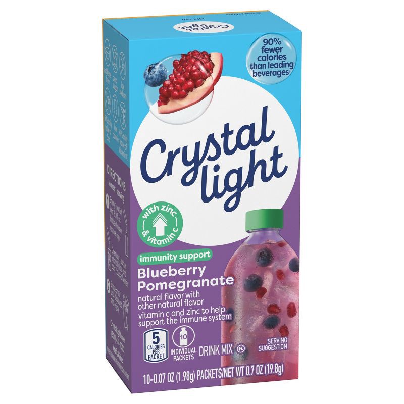 slide 9 of 9, Crystal Light Blueberry Pomegranate On the Go Immunity Drink Mix - 10ct, 10 ct