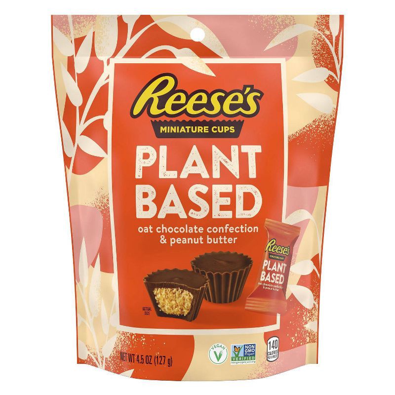slide 2 of 5, Reese's Miniatures Plant Based Oat Chocolate Confection Peanut Butter Cups Candy - 4.5oz, 4.5 oz