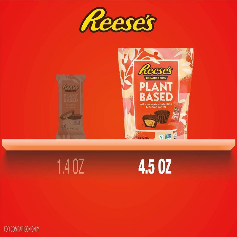 slide 5 of 5, Reese's Miniatures Plant Based Oat Chocolate Confection Peanut Butter Cups Candy - 4.5oz, 4.5 oz