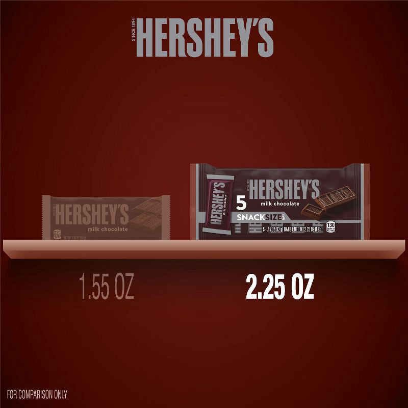 slide 6 of 6, Hershey's Milk Chocolate Snack Size Bars Candy - 0.45oz/5ct, 0.45 oz, 5 ct