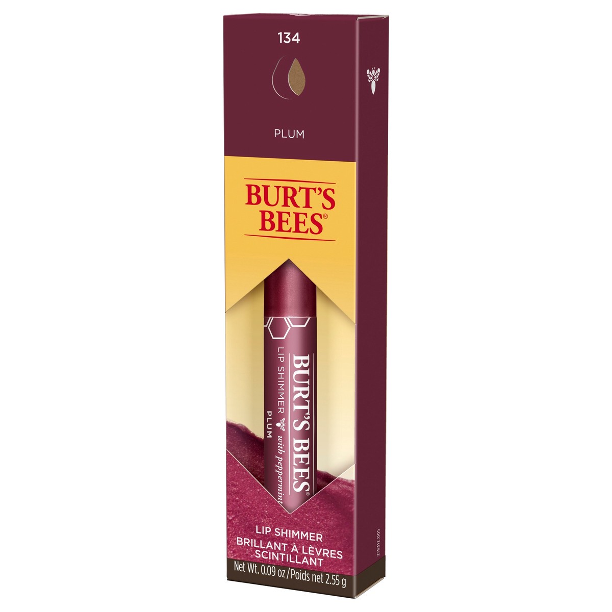 slide 5 of 9, Burt's Bees Plum Lip Shimmer 0.09 oz, 0.09 oz