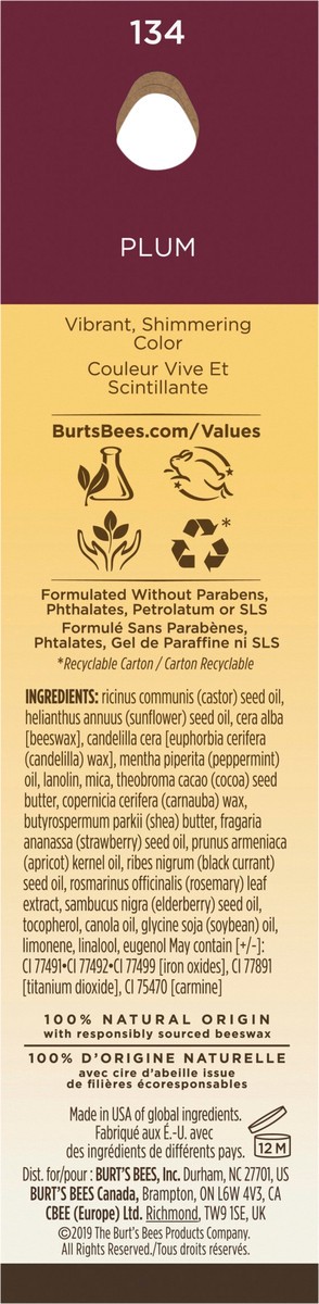 slide 6 of 9, Burt's Bees Plum Lip Shimmer 0.09 oz, 0.09 oz