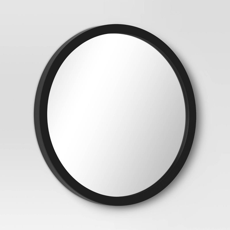 slide 3 of 4, 20" Round Wall Mirror Black - Room Essentials™, 1 ct