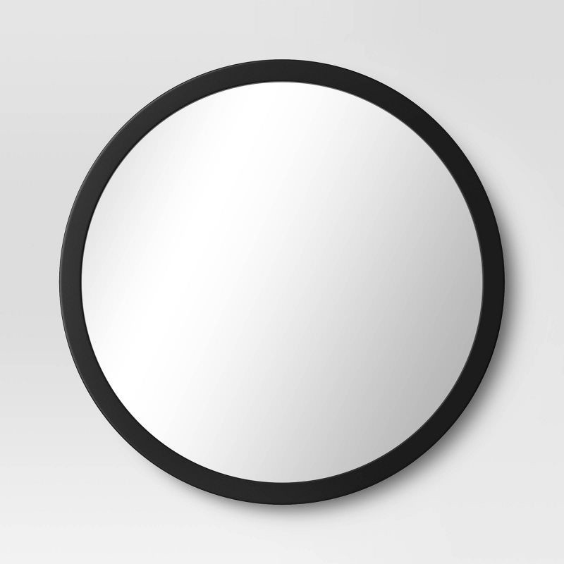 slide 1 of 4, 20" Round Wall Mirror Black - Room Essentials™, 1 ct