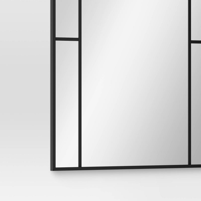 slide 4 of 4, 24"x 36" Window Pane Wall Mirror Black - Threshold™: Modern Style, Rounded Rectangle, No Assembly Required, 1 ct
