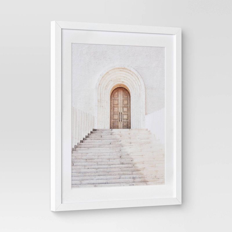 slide 4 of 5, (Set of 2) 16"x20" Architecture Framed Arts Neutrals - Threshold™: Vertical Wall Art, Brown Frame, Paper Material, Sawtooth Back Mount, 1 ct
