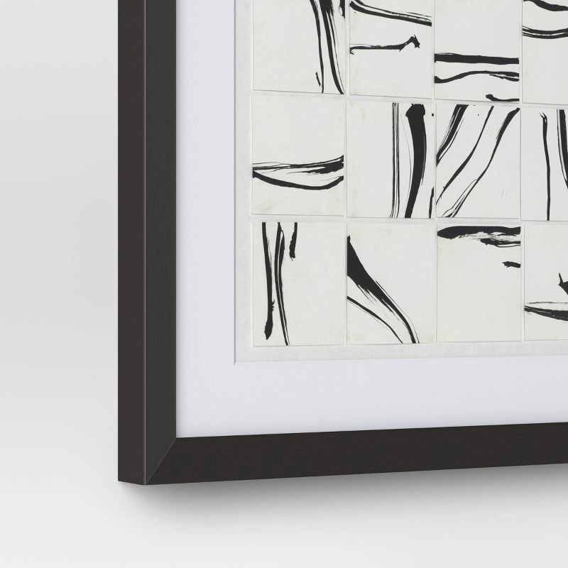 slide 5 of 5, (Set of 2) 16"x20" Patterned Lines Abstract Framed Arts Black - Threshold™, 1 ct