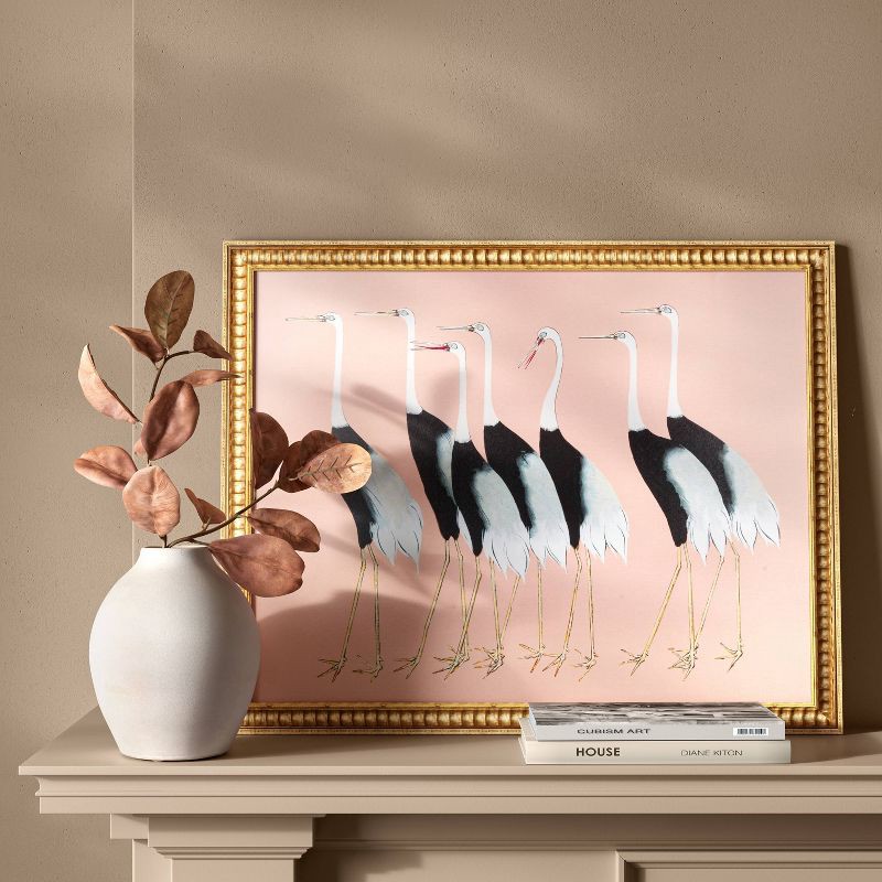 slide 2 of 4, 30"x 24" Stylized Bird Canvas Board Framed Art - Threshold™, 1 ct