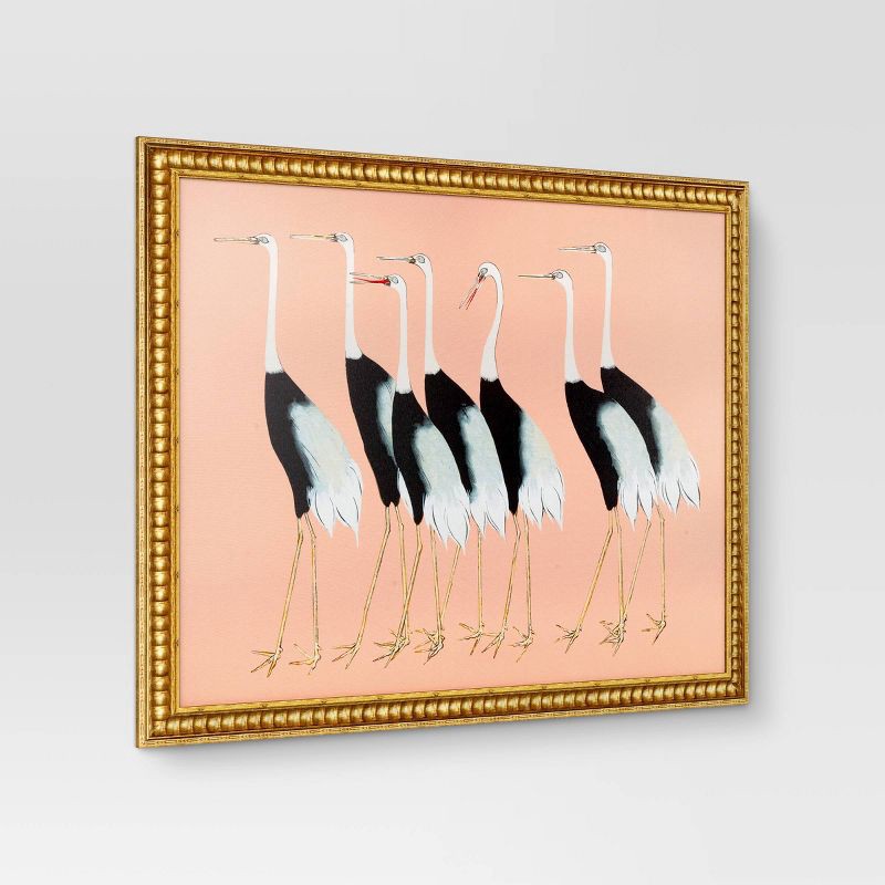 slide 3 of 4, 30"x 24" Stylized Bird Canvas Board Framed Art - Threshold™, 1 ct