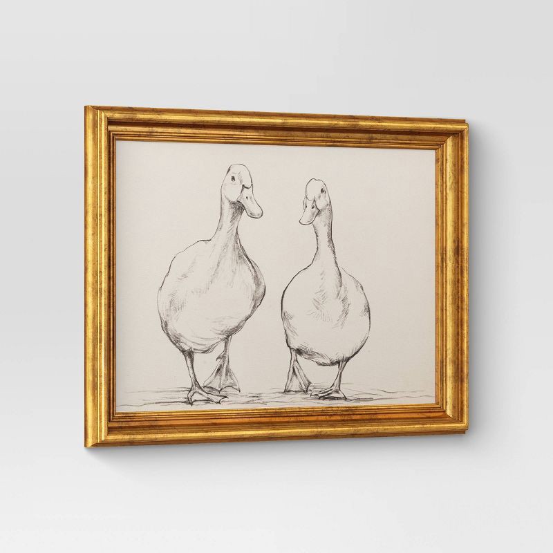 slide 3 of 4, 16"x 12" Bird Sketch Canvas Board Framed Art Black - Threshold™, 1 ct