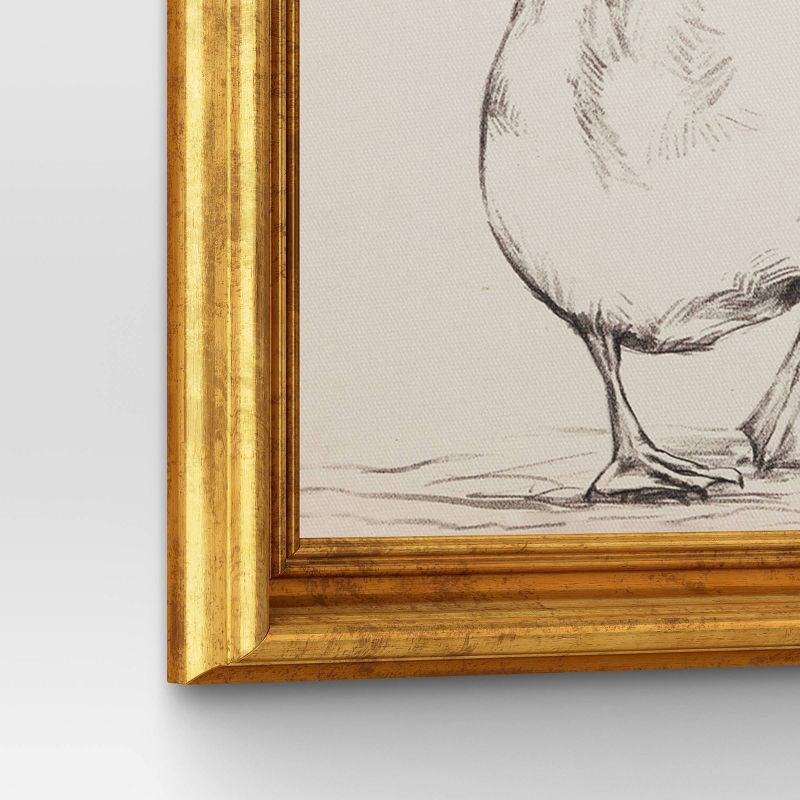 slide 4 of 4, 16"x 12" Bird Sketch Canvas Board Framed Art Black - Threshold™, 1 ct