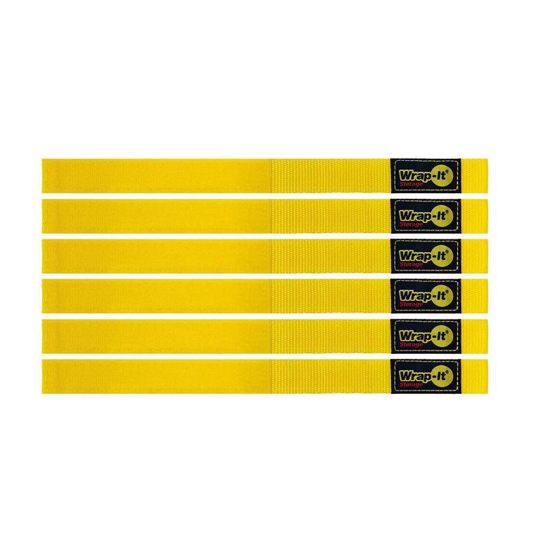 slide 3 of 10, Wrap-It Quick Storage Straps 12" 6pk Yellow, 6 ct