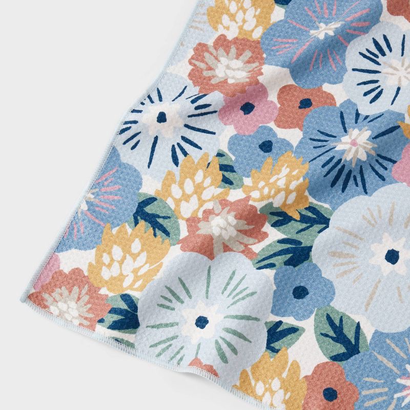 slide 3 of 4, 1pc Quick Dry All Over Floral Waffle Hand Towel - Room Essentials™, 1 ct