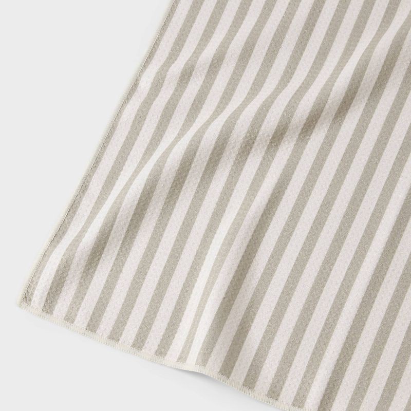 slide 3 of 4, 1pc Quick Dry Striped Waffle Hand Towel Tan - Room Essentials™, 1 ct