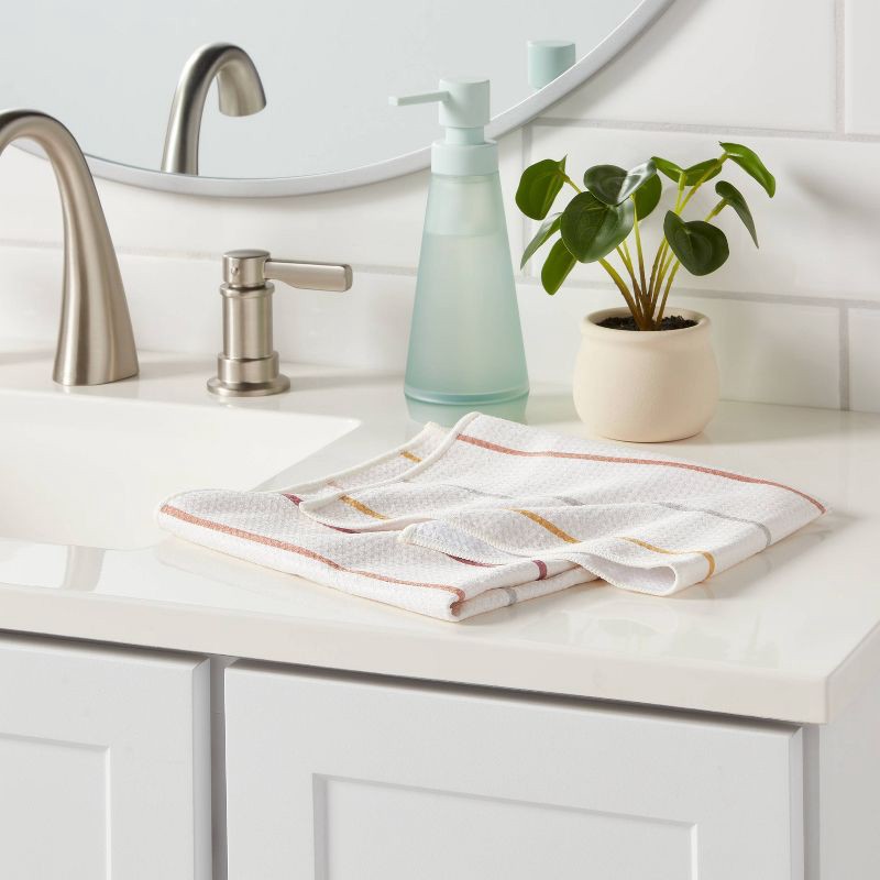 slide 2 of 4, 1pc Quick Dry Striped Waffle Hand Towel - Room Essentials™, 1 ct