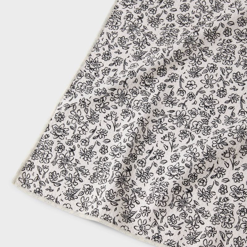 slide 3 of 4, 1pc Quick Dry Floral Waffle Hand Towel Black - Room Essentials™, 1 ct