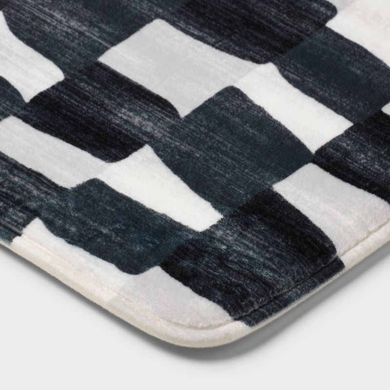 slide 3 of 4, 17"x24" Watercolor Blocks Flannel Cushion Bath Rug - Room Essentials™, 1 ct