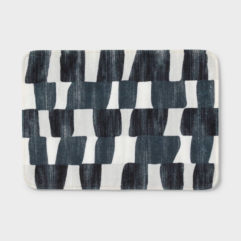 slide 1 of 4, 17"x24" Watercolor Blocks Flannel Cushion Bath Rug - Room Essentials™, 1 ct