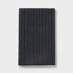 1pc Quick Dry Dotted Striped Waffle Hand Towel Black - Room Essentials™