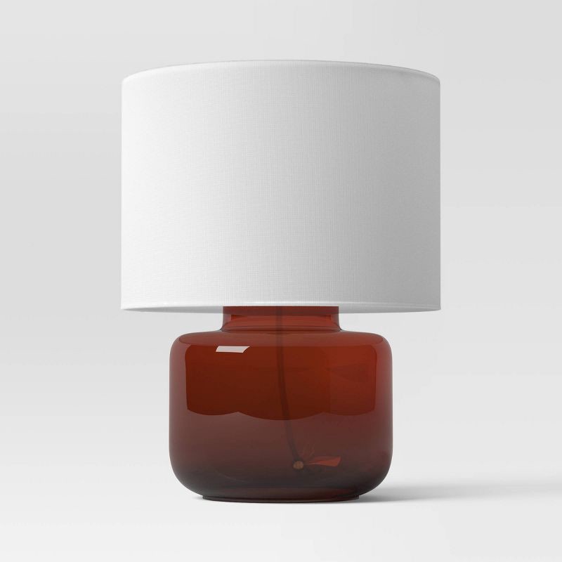 slide 2 of 4, Amber Glass Table Lamp Brown - Threshold™, 1 ct