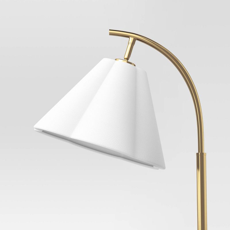 slide 4 of 4, Scalloped Shade Table Lamp with Marble Base White - Threshold™, 1 ct