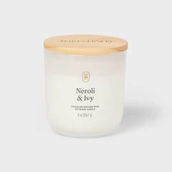 Milky Glass Wooden Wick Neroli and Ivy Jar Candle 8oz - Threshold™