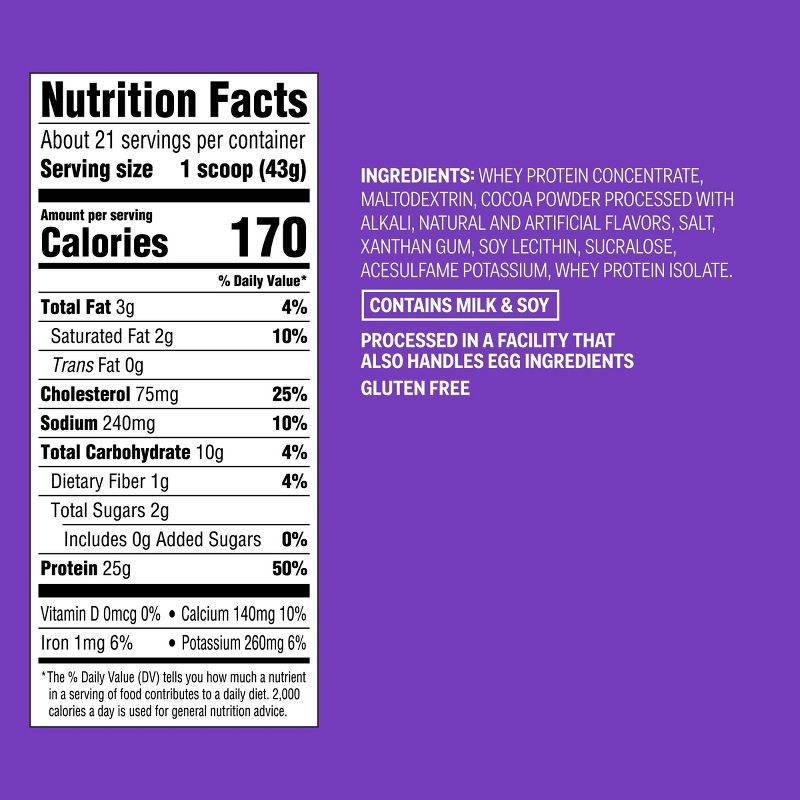 slide 6 of 6, Whey Protein Powder - Chocolate - 32oz - up&up™, 32 oz
