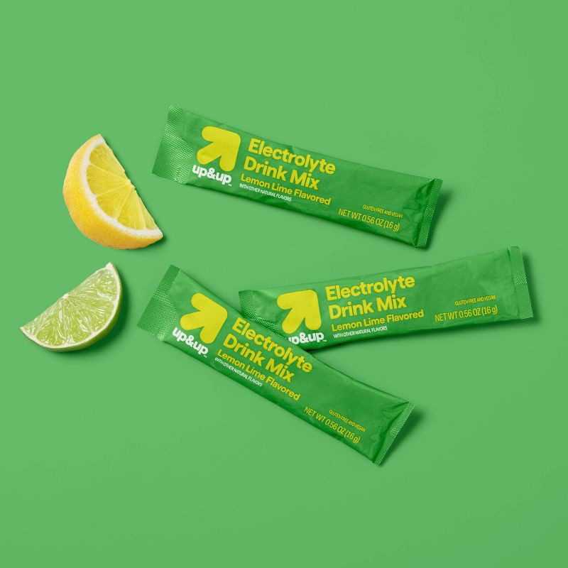 slide 2 of 7, Hydration with Electrolytes Vegan Drink Mix - Lemon Lime - 3.4oz/6ct - up&up™, 3.4 oz, 6 ct
