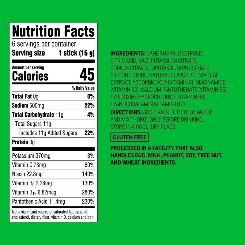 slide 7 of 7, Hydration with Electrolytes Vegan Drink Mix - Lemon Lime - 3.4oz/6ct - up&up™, 3.4 oz, 6 ct