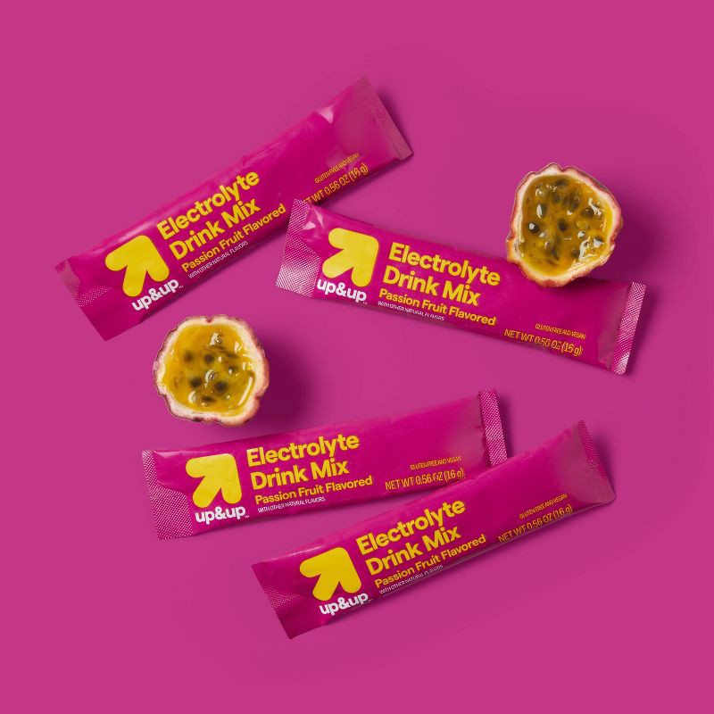 slide 2 of 7, Hydration with Electrolytes Vegan Drink Mix - Passion Fruit - 11.3oz/20ct - up&up™, 11.3 oz, 20 ct