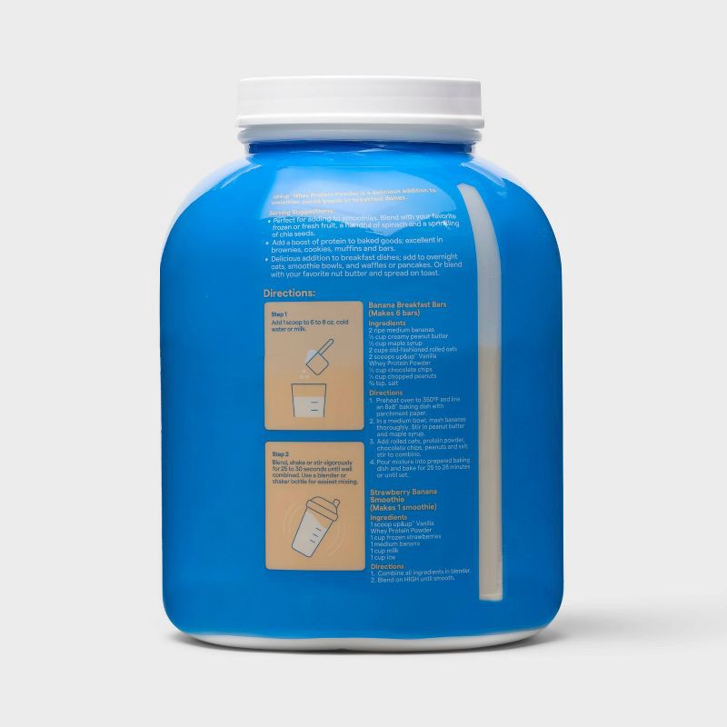slide 3 of 5, Whey Protein Powder - Vanilla - 5lb - up&up™, 5 lb