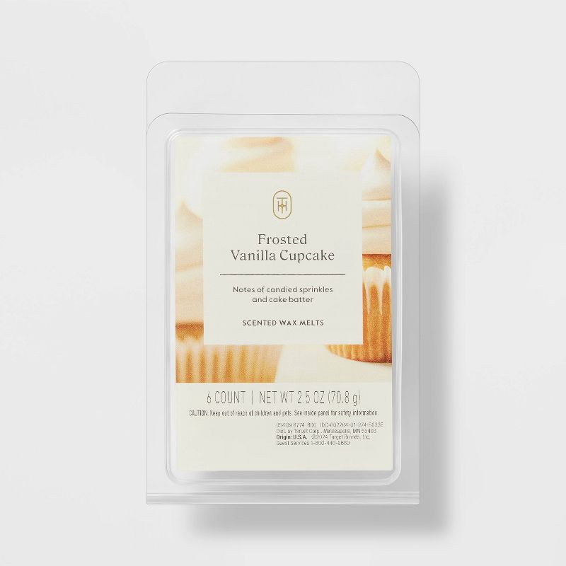slide 1 of 3, 6ct: Frosted Vanilla Cupcake Wax Melts 2.5oz - Threshold™, 6 ct; 2.5 oz