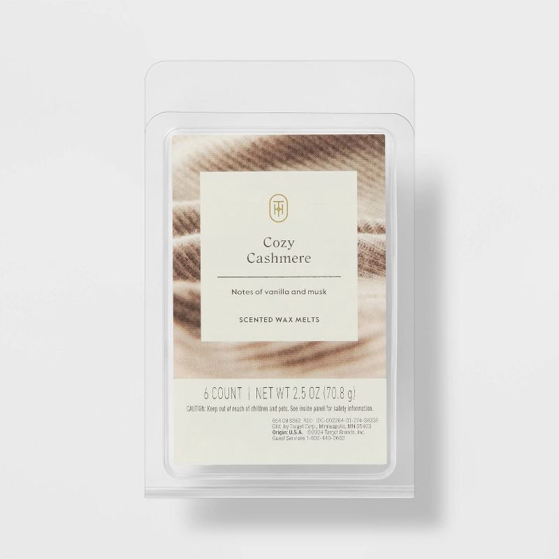 slide 1 of 3, 6ct Cozy Cashmere Wax Melts 2.5oz - Threshold™, 6 ct; 2.5 oz