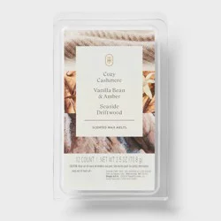 12ct Cozy Vanilla Amber Cashmere and Seaside Driftwood Wax Melts 2.5oz - Threshold™