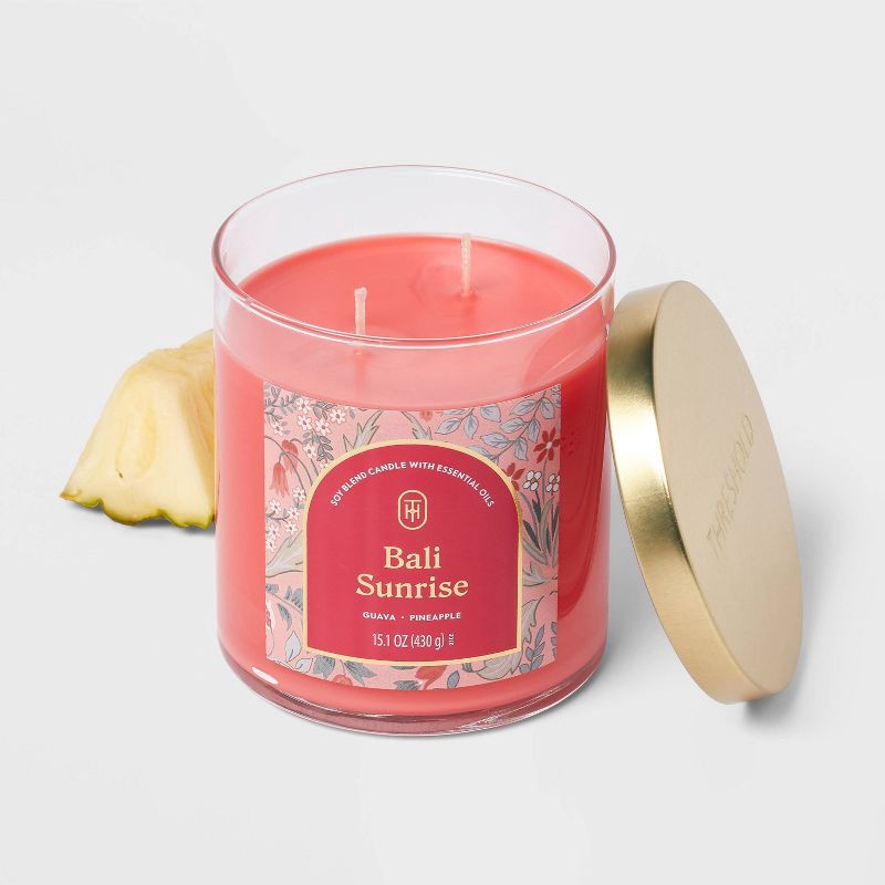 slide 3 of 3, 2-Wick Lidded Glass Jar Candle Bali Sunrise 15.1oz - Threshold™, 15.1 oz
