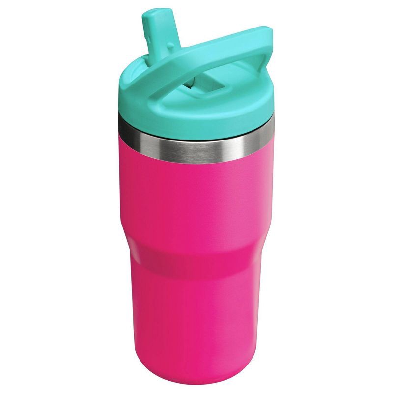 slide 2 of 3, Stanley 20 oz Stainless Steel Ice Flow Go Flip Straw Tumbler Passion Pink: Dishwasher-Safe Kids Drinkware, Hot & Cold Use, 20 oz