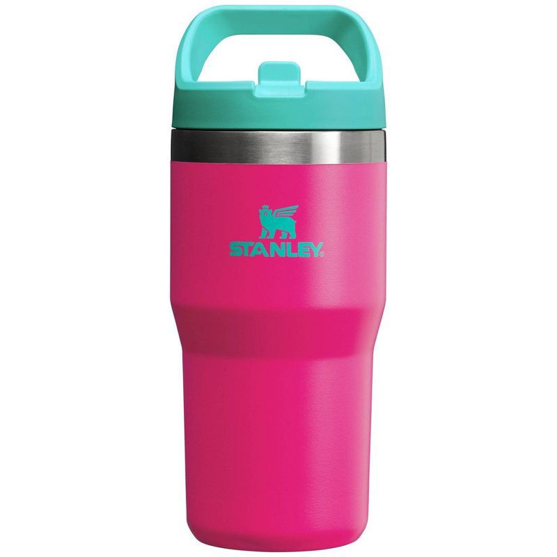 slide 1 of 3, Stanley 20 oz Stainless Steel Ice Flow Go Flip Straw Tumbler Passion Pink: Dishwasher-Safe Kids Drinkware, Hot & Cold Use, 20 oz