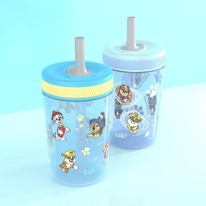 slide 5 of 9, Zak Designs 2pk 15 fl oz Plastic Paw Patrol Water Bottles: Kids & Toddler Portable Drinkware, Dishwasher-Safe, Blue, 2 ct, 15 fl oz